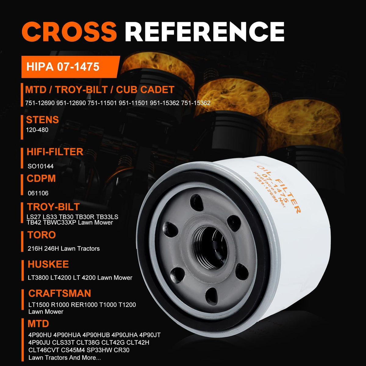 Hipa LT4200 filter side view emphasizes sturdy construction for engine protection