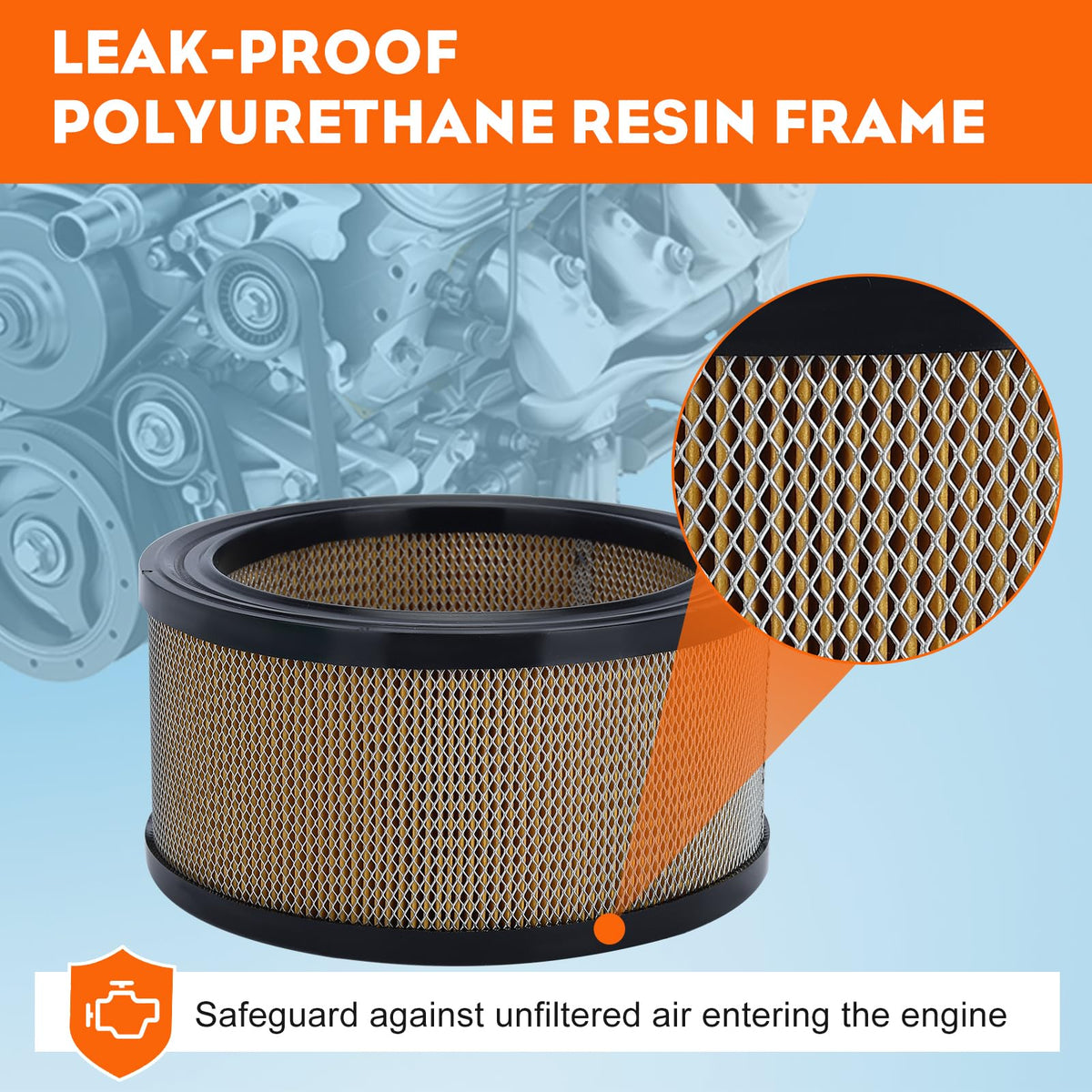 Hipa air filter height 3-1/32 inches ensures proper clearance.