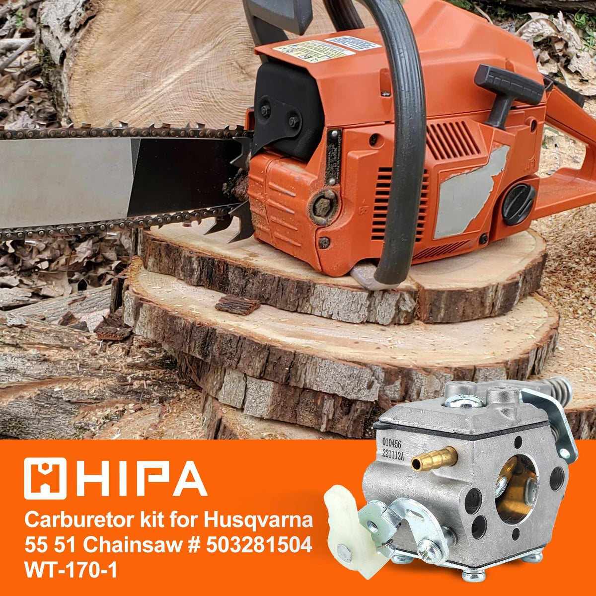 Hipa air filter for Husqvarna 55/51 guards engine intake from debris