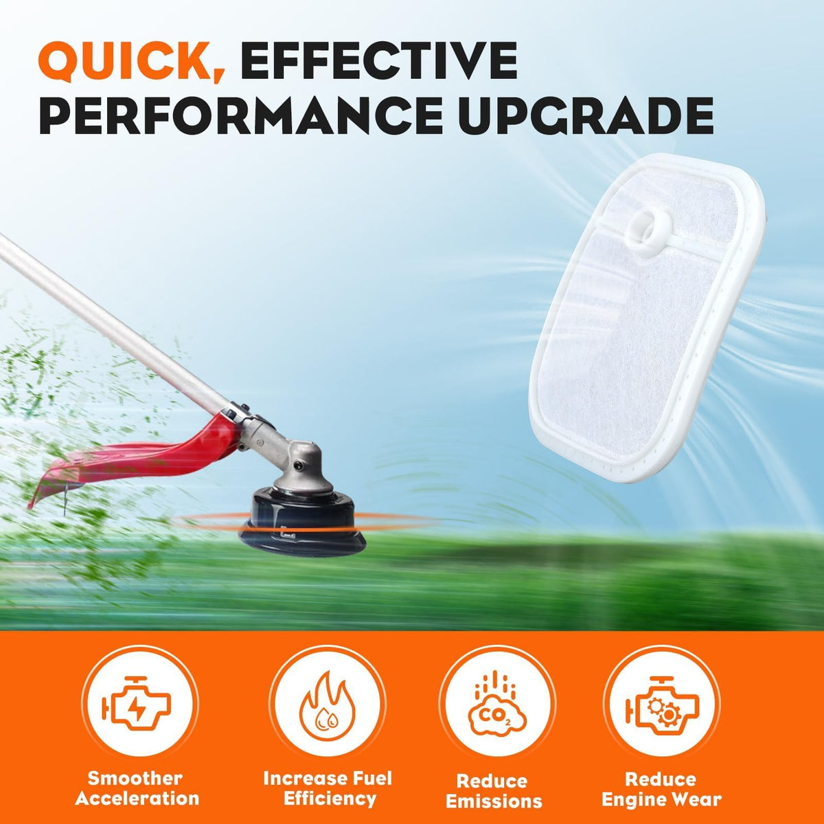 Hipa air filter for RedMax BCZ3060TS supports steady air intake