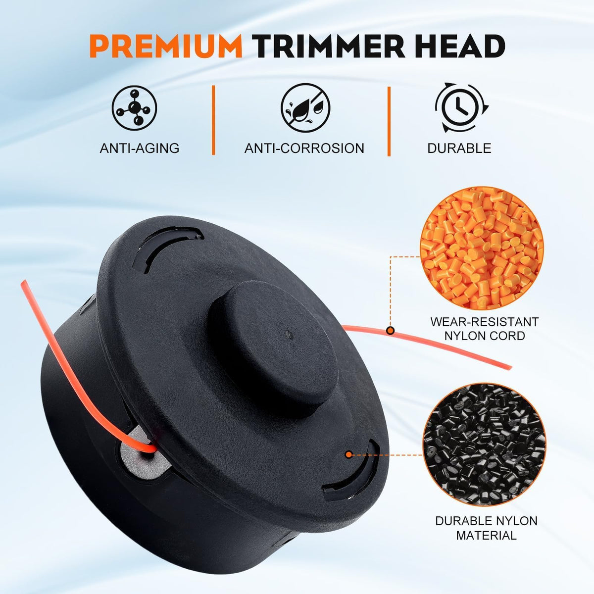 Hipa AutoCut 25-2 side view shows durable bump-feed design for tough vegetation.