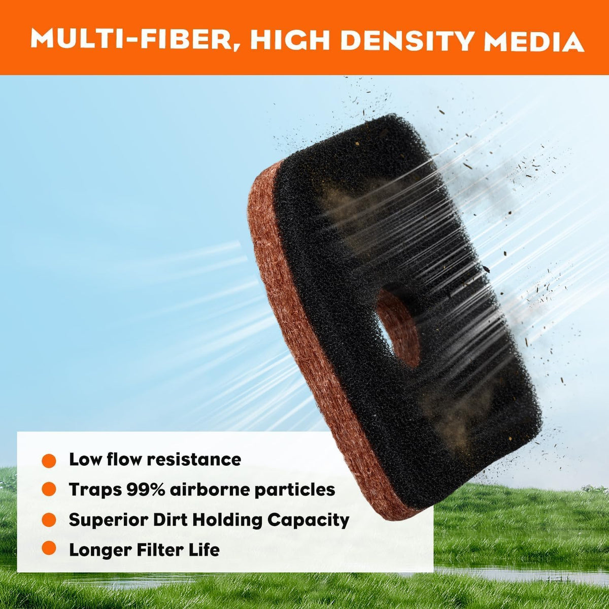 Four filters included in the Hipa bg56c pack for extended blower maintenance