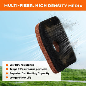 Four filters included in the Hipa bg56c pack for extended blower maintenance