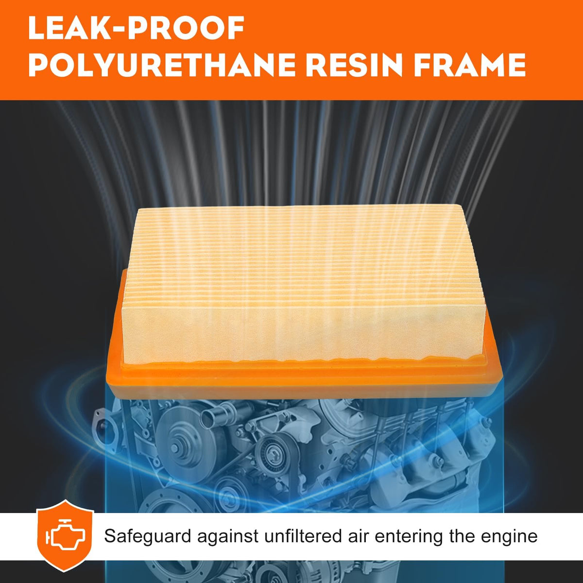 Hipa BR340 high-density media captures dust while preserving engine airflow.