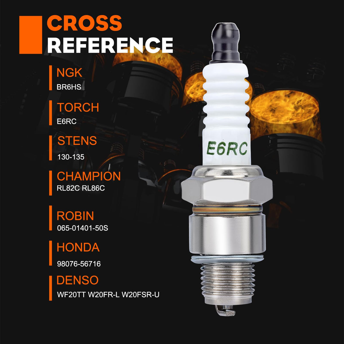 Hipa BR6HS spark plug designed as NGK BR6HS replacement.