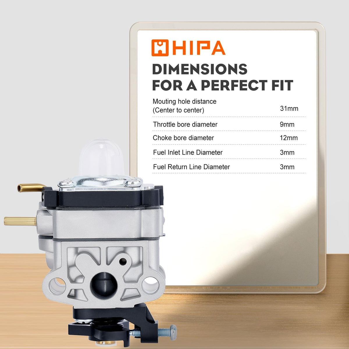 Hipa carburetor is compatible with MTD and Cub Cadet tillers.