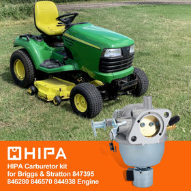 Hipa carburetor installed on a JD LT-166 for reliable operation.