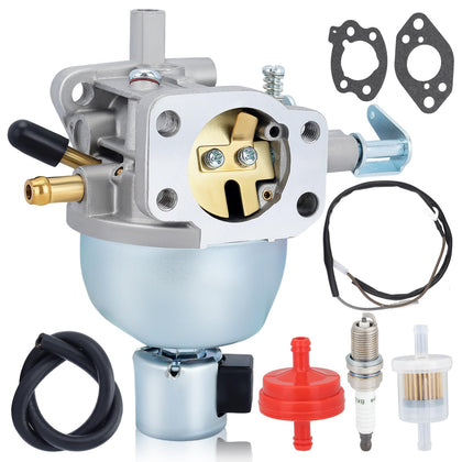 Hipa carburetor kit contents for easy replacement with spark plug and filters.