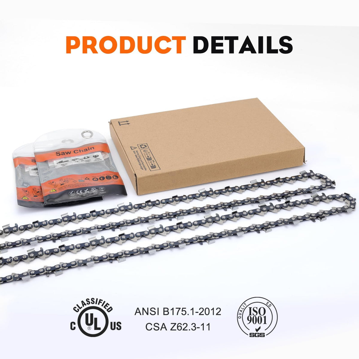 3/8 inch pitch and .050 gauge balance strength and control