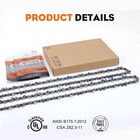 3/8 inch pitch and .050 gauge balance strength and control