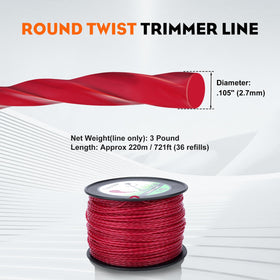 Hipa trimmer line ships with cutting tool for quick setup.