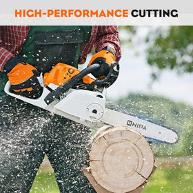 Hipa durable steel chain handles small branches with ease.