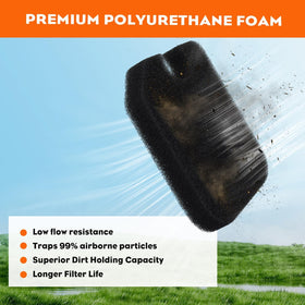 Close-up of polyurethane foam filter material from Hipa