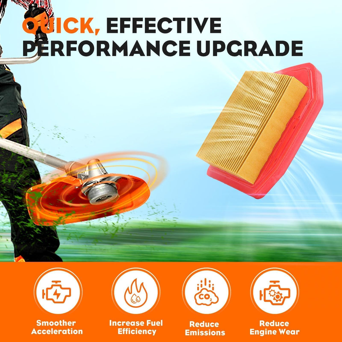 Hipa FS240 air filter protects engine by filtering dust and debris