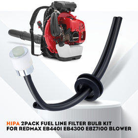 Hipa fuel line primer bulb kit components for RedMax, includes two lines and two bulbs