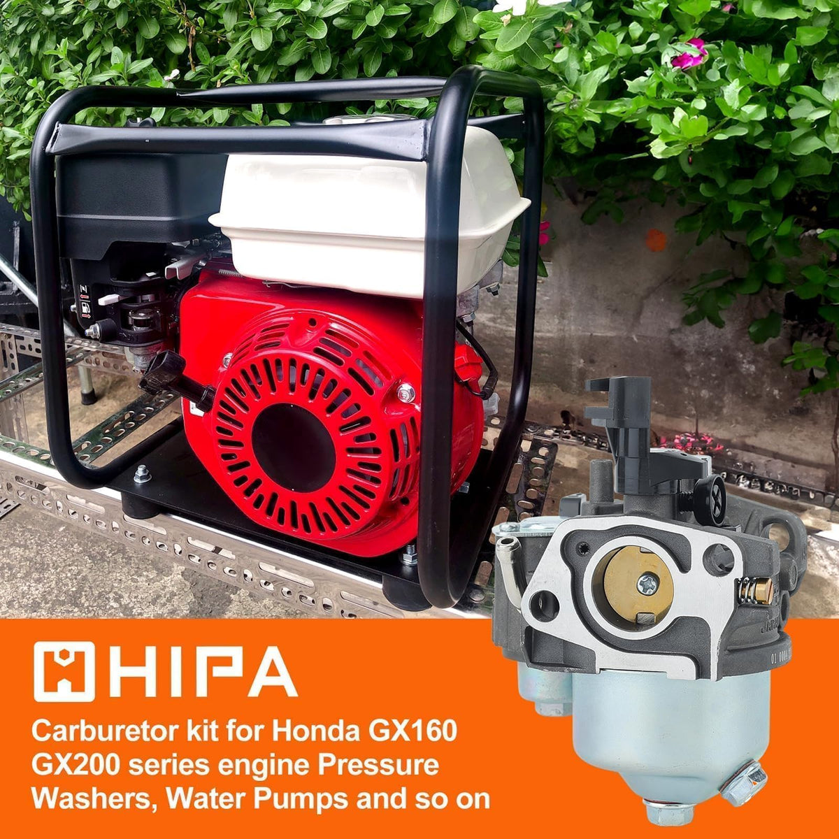 Hipa GX160 carburetor with included fuel filter for clean fuel flow
