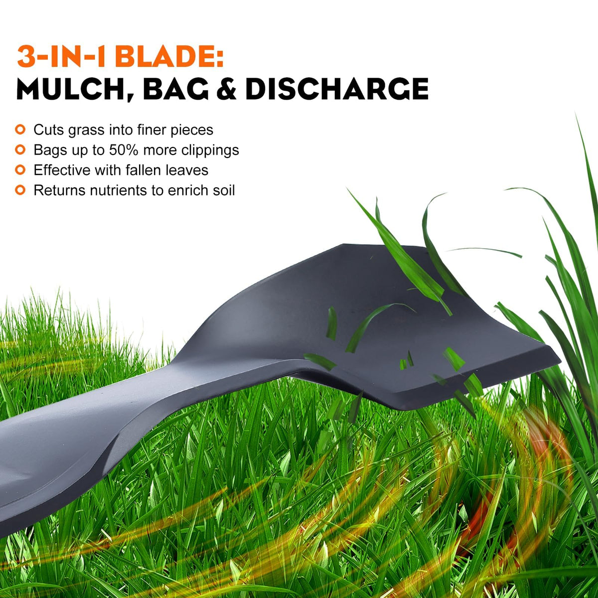 High-lift mulching blade from Hipa enhances airflow and bagging