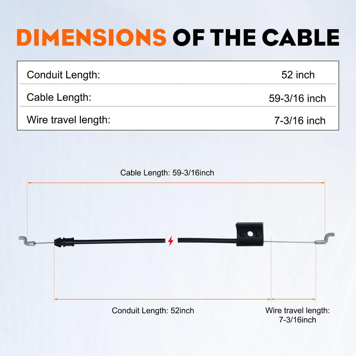 Hipa compatible cable for Husqvarna Poulan Craftsman walk-behind mowers