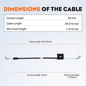 Hipa compatible cable for Husqvarna Poulan Craftsman walk-behind mowers