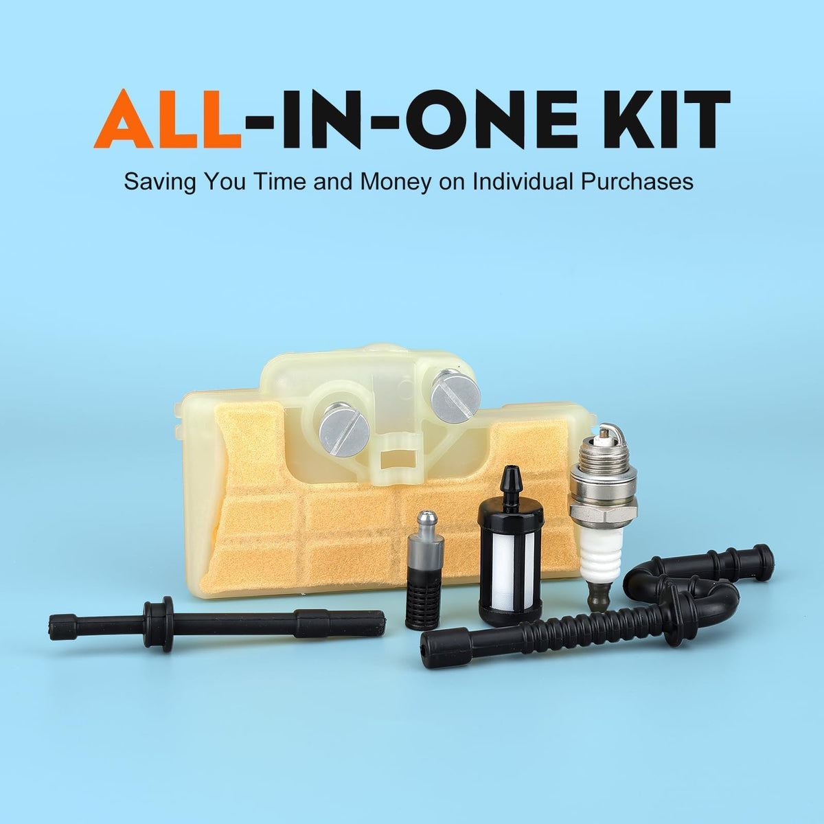 Hipa MS290 tune-up kit includes fuel and oil lines.