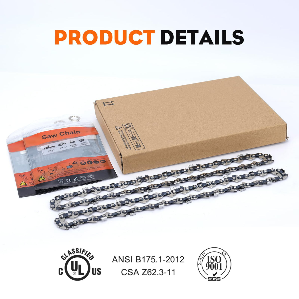 Hipa 8-inch chain for Oregon R34 compatibility.