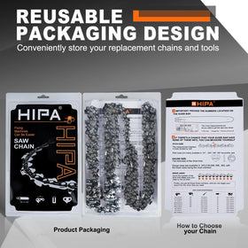 Hipa chain ships ready for immediate installation on compatible saws.