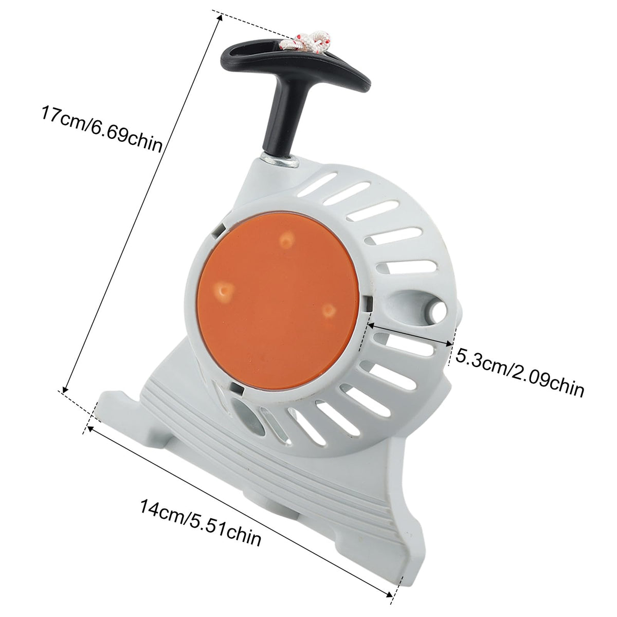 hipa recoil-starter closeup highlighting durable cord and housing for quick start
