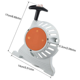 hipa recoil-starter closeup highlighting durable cord and housing for quick start