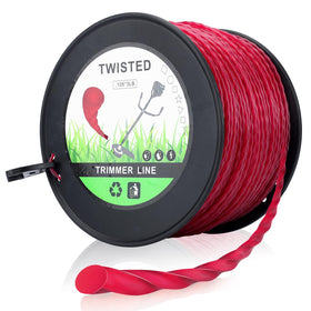Hipa red 105-inch trimmer line ready for smooth garden edging and borders.