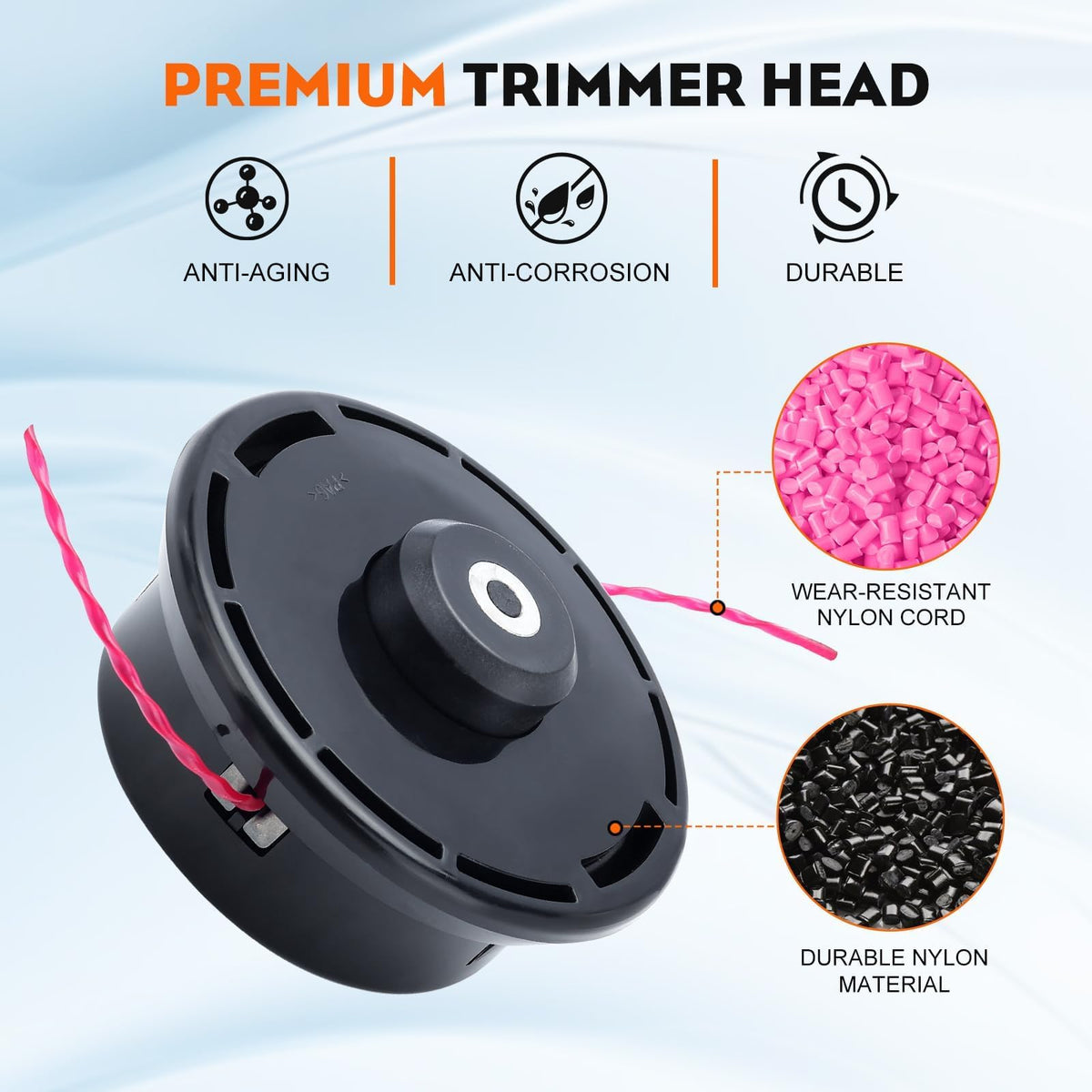 Hipa trimmer head for PT104-Plus compatibility speeds up line feeding and long-lasting operation.