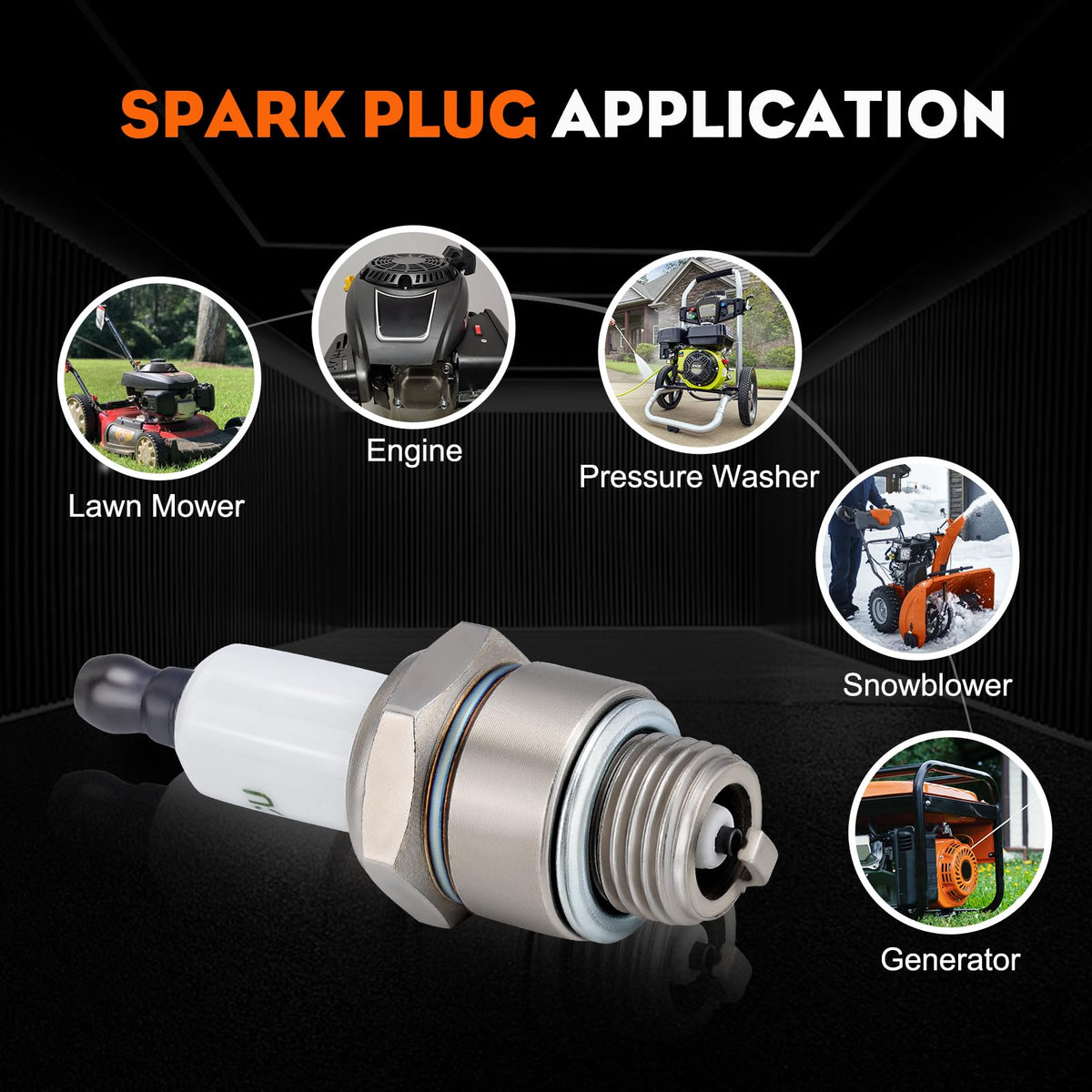 Hipa RJ19LM spark plug installed in lawn mower setup for reliable starts