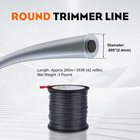 Round trimmer line by Hipa delivers consistent, even cuts and longer service life.