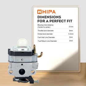 Hipa S430 C430 carburetor durable aluminum body; long-lasting performance.