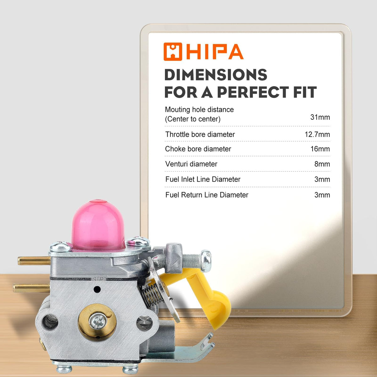 Hipa SST25 carburetor installed on weed trimmer for improved throttle response