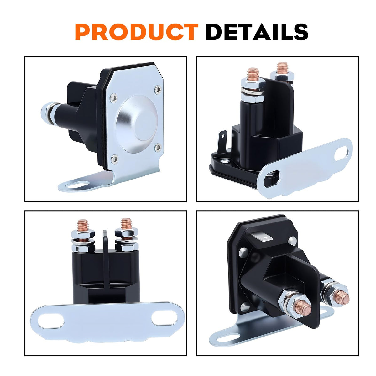 Hipa solenoid post and sleeve accepts 1/4 in and 5/16 in terminals for flexible wiring