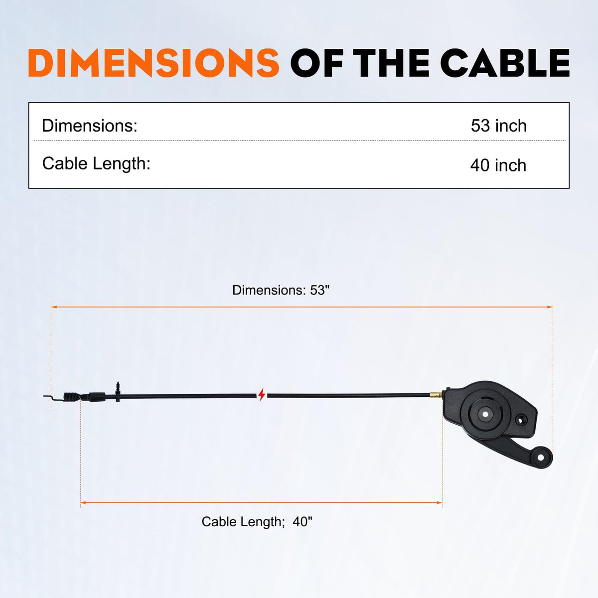 Hipa throttle control cable 184588 suits Poulan and Husqvarna walk-behind models for reliable throttle.