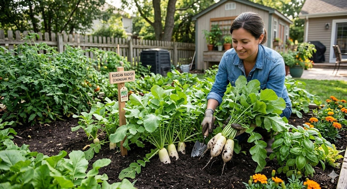 HipGirl Korean radish seeds for spring sowing in raised beds for fast harvest.