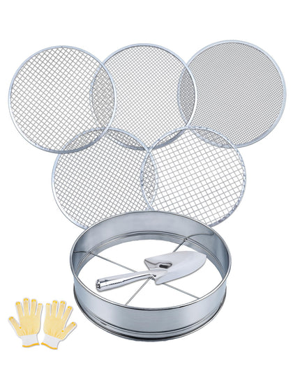 HIPULX 5-in-1 soil sifter frame in stainless steel for durable use
