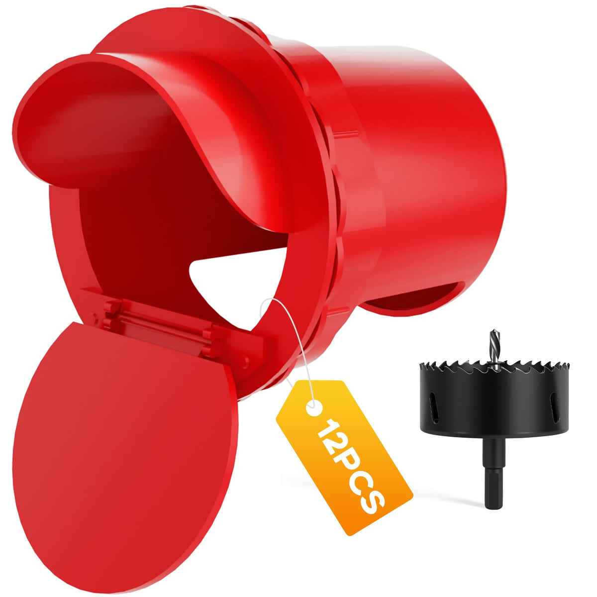 Hipykat chicken feeder port 12-pack assembly enables tidy, no-waste feeding in a coop.