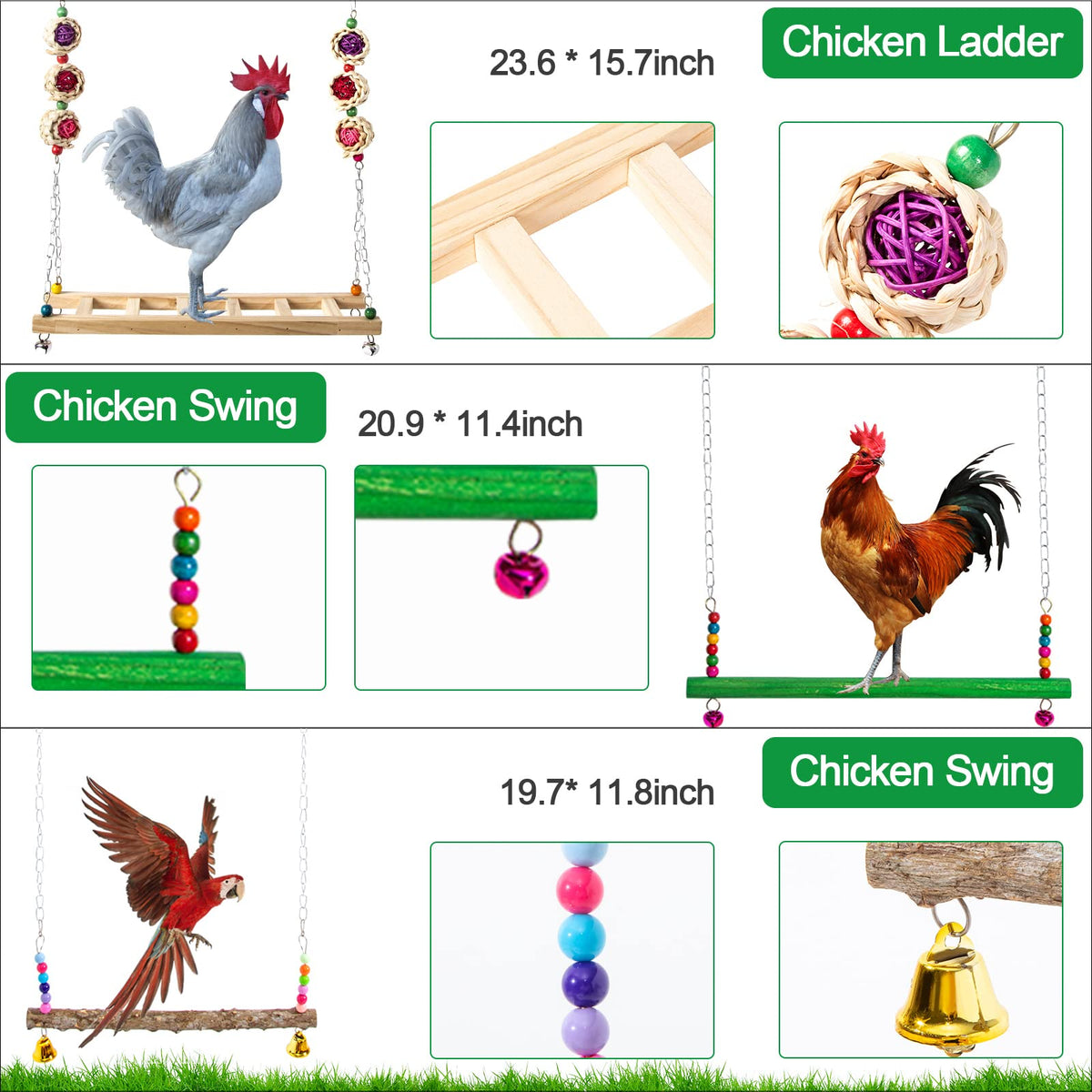 Hipykat chicken mirror with bell promoting social interaction and reduced loneliness