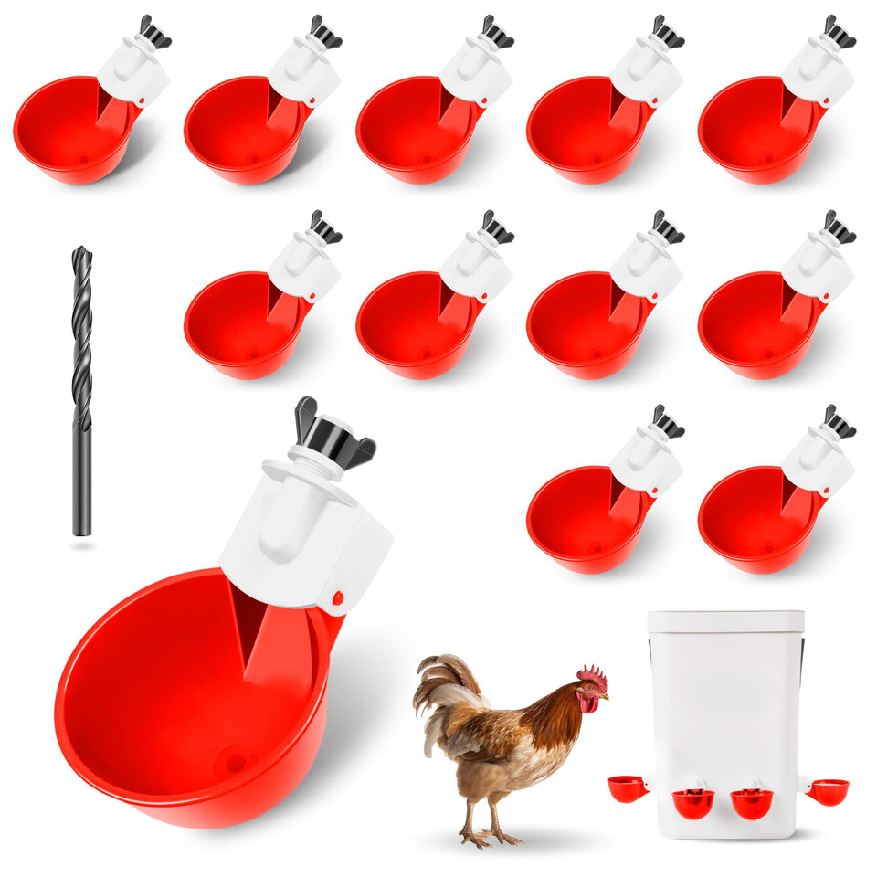 Hipykat chicken water cups in coop provide steady water delivery.