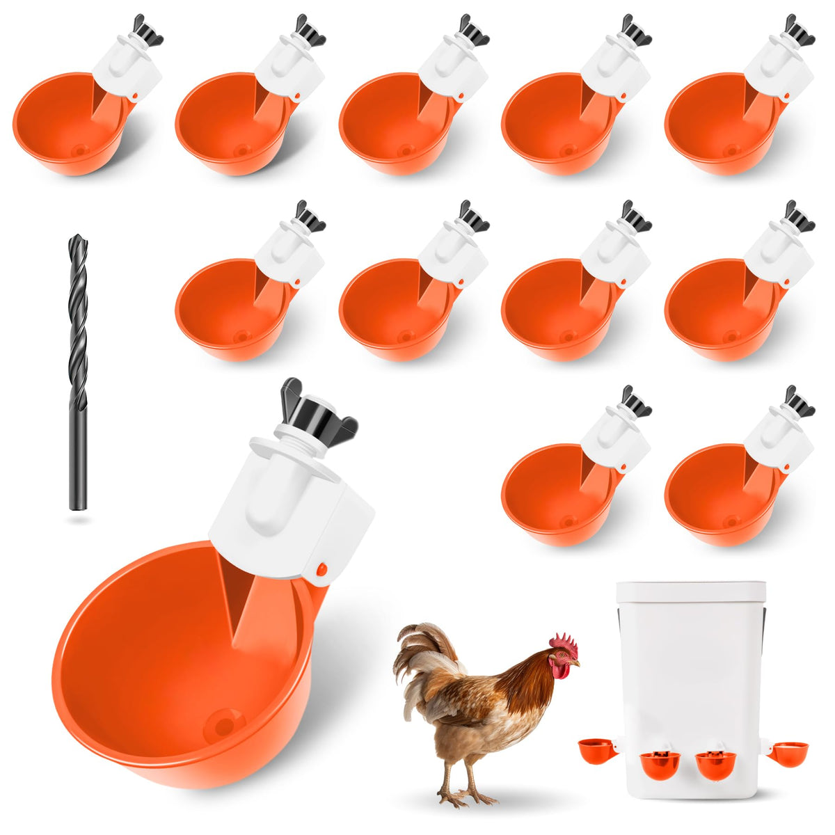 Hipykat chicken water cups 12-pack ensure steady hydration in the coop