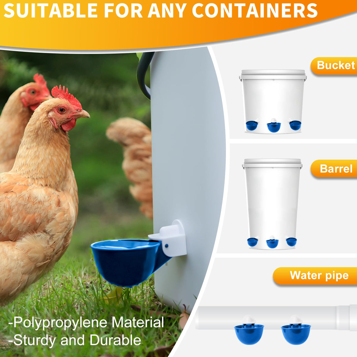 Hipykat leak-free design keeps water clean and minimizes spills in busy runs.