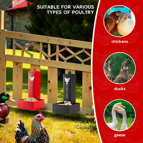 Hipykat duck and geese compatible feeder supporting varied poultry diets.