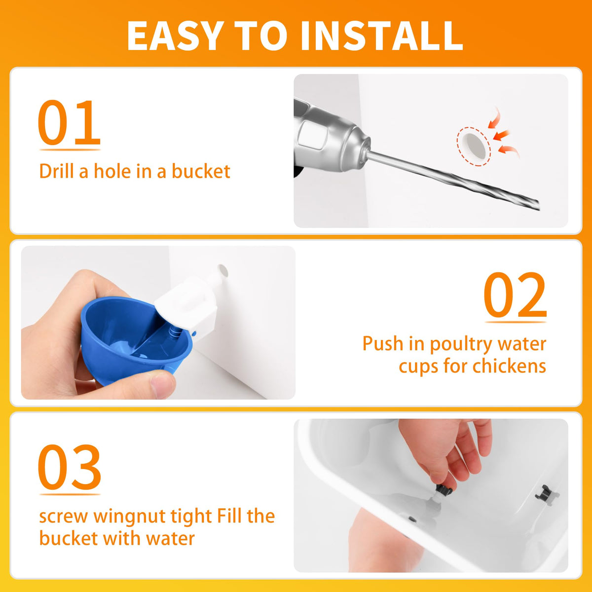 Hipykat easy installation supports 2–3 chickens per cup in many layouts.