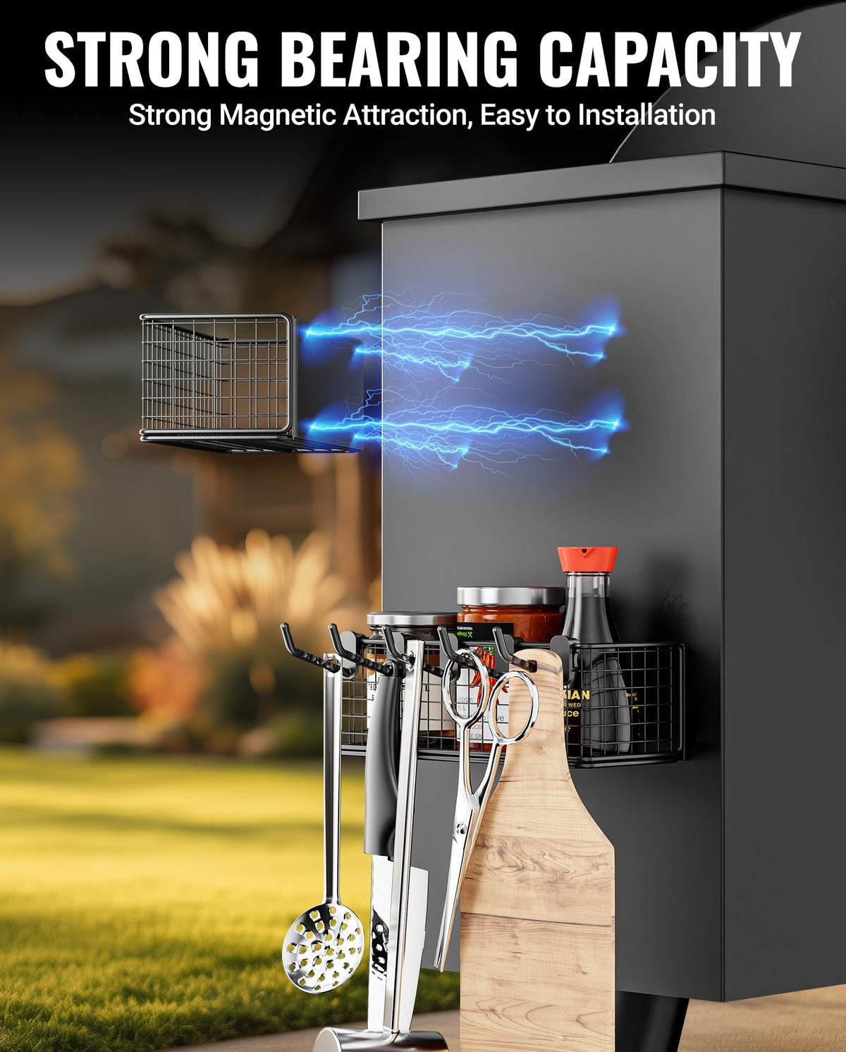 HIQCVOU easy-to-adjust magnetic shelf moves with you for flexible setup.