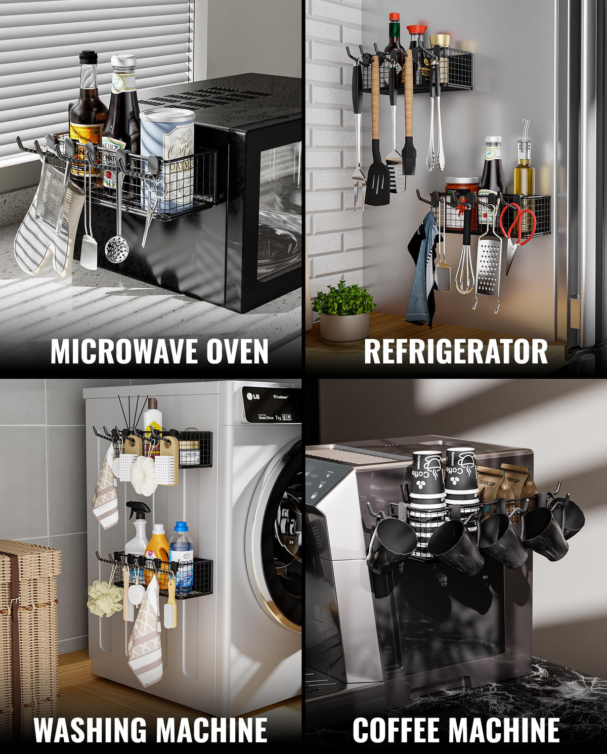 HIQCVOU magnetic storage bin in action shows effortless access and neat grill area.
