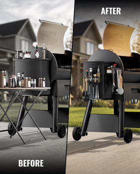 HIQCVOU compact design preserves workspace and reduces clutter on pellet smokers.