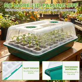 HIRALIY 10-cell seed tray with base for efficient rooting space.