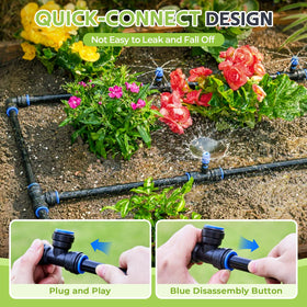 HIRALIY 15mm elbow connector enables flexible routing of drip lines around plants.